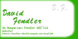 david fendler business card